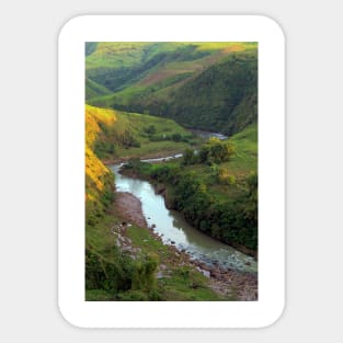 Mountain and River Landscape in Pandanon Silos, Negros Occidental, Philippines Sticker